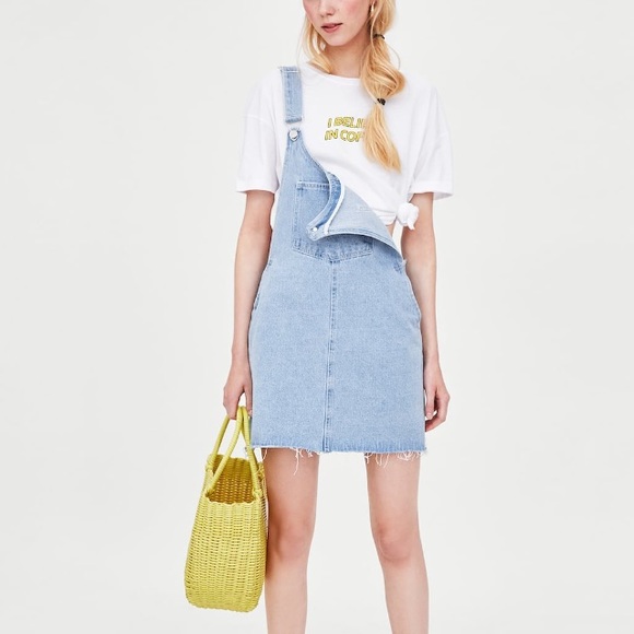 zara denim pinafore